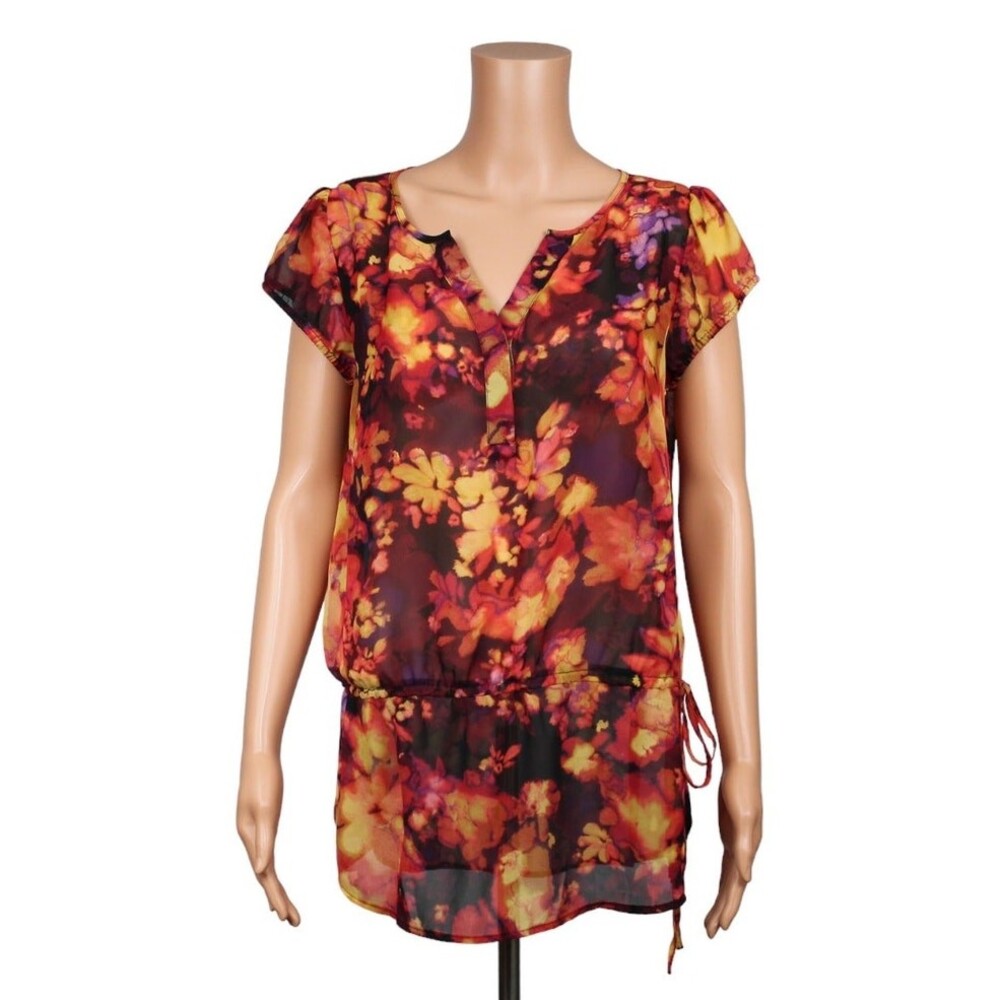 A.N.A. Short Sleeve Sheer Top Women's Size Medium